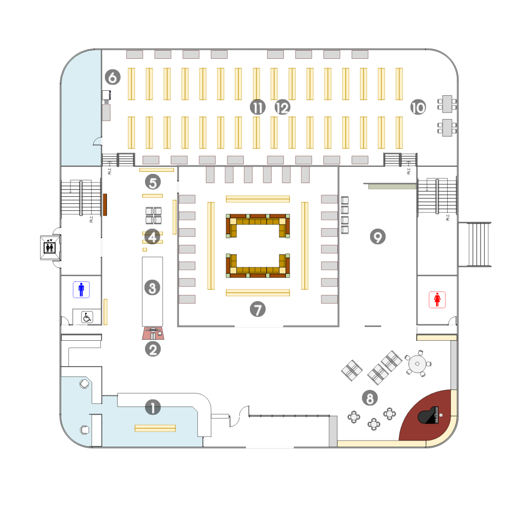 一樓平面配置圖（含編號） Floor plan with labels (1F)