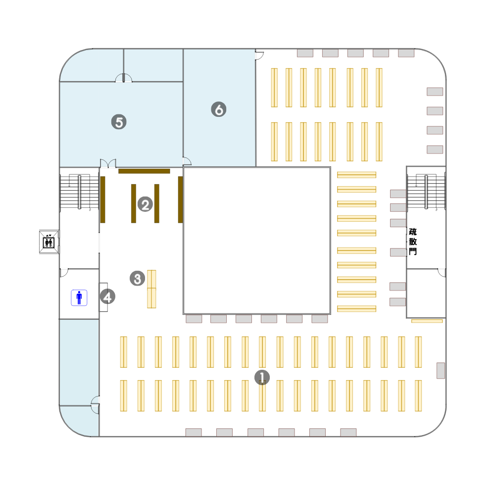 三樓平面配置圖（含編號） Floor plan with labels (3F)