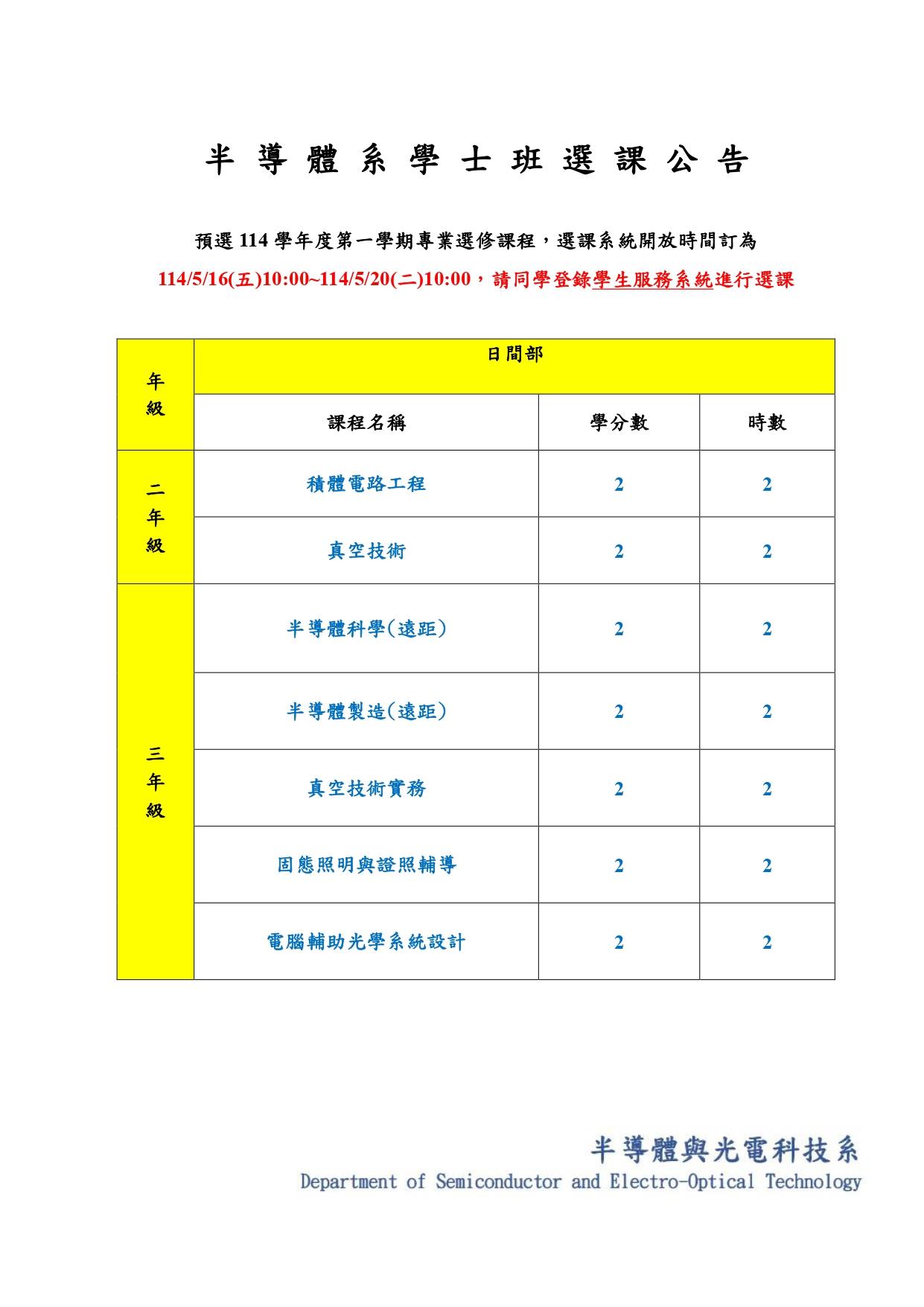 114-1課程預選公告學士班0515